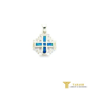 Silver Jerusalem Cross with Opal