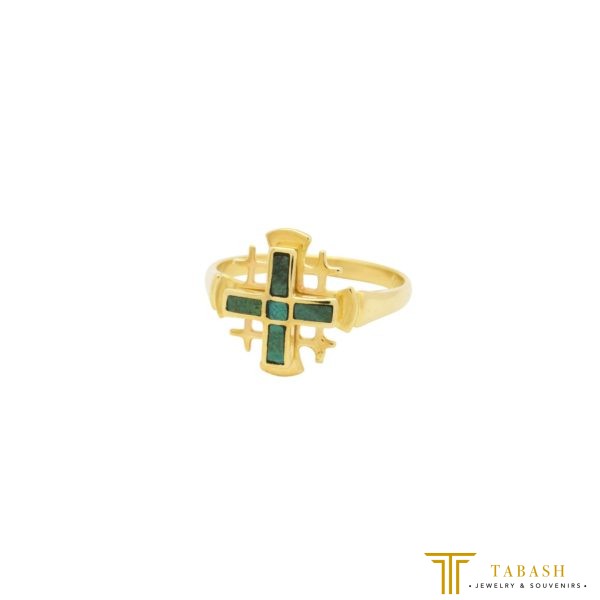Jerusalem Cross” Earrings with Eilat Stone – St. George's Store – Jerusalem